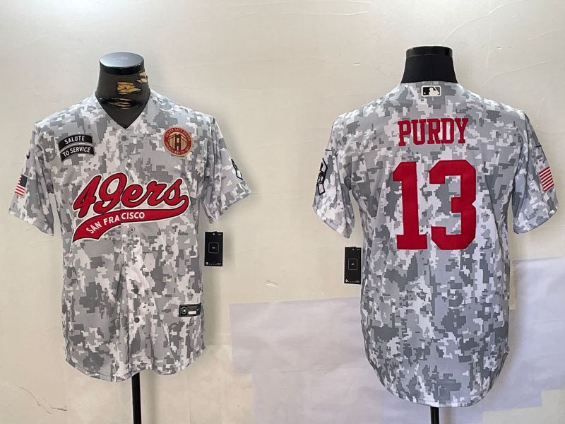 Men San Francisco 49ers #13 Purdy Nike Arctic Camo 2024 Salute to Service Limited NFL Jersey style 3